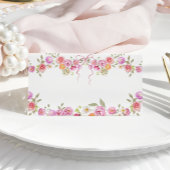 Waterverf Flowers Wildflower Pink Bow Plaatskaartje