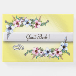 Waterverf Flowers Yellow Shine Weddenschap Gastenboek
