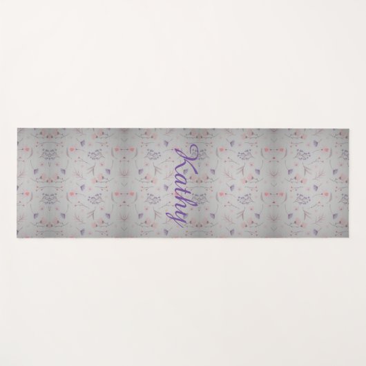  Waterverf Flowers Yogamat (Voorkant (horizontaal))