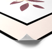  Waterverf Flowers Zwart Lijnen Roze Rand Poster (Hoek)