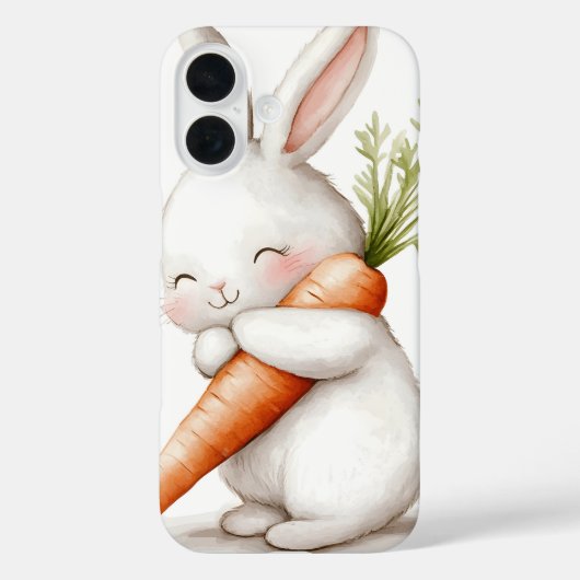 Waterverf Fluffy Bunny Carrot Love Case-Mate iPhone Case (Achterkant)