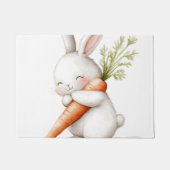 Waterverf Fluffy Bunny Carrot Love Deurmat (Voorkant)
