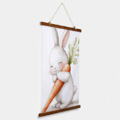 Waterverf Fluffy Bunny Carrot Love Hangend Wandkleed (Gebogen)