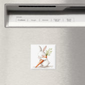 Waterverf Fluffy Bunny Carrot Love Magneet (Insitu (Vaatwasser))