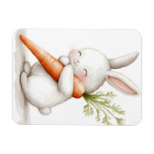 Waterverf Fluffy Bunny Carrot Love Magneet (Horizontaal)