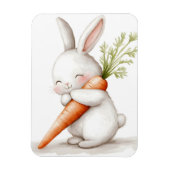 Waterverf Fluffy Bunny Carrot Love Magneet (Verticaal)