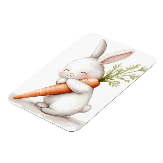 Waterverf Fluffy Bunny Carrot Love Magneet (Linkerzijde)