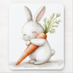 Waterverf Fluffy Bunny Carrot Love Muismat
