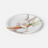Waterverf Fluffy Bunny Carrot Love Papieren Bordje (Gekanteld)