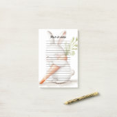 Waterverf Fluffy Bunny Carrot Love Post-it® Notes (Op bureau)