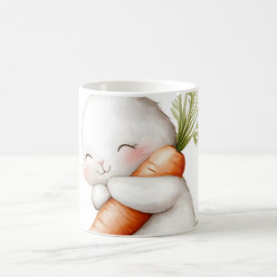 Waterverf Fluffy Konijn Wortel Liefde Koffiemok
