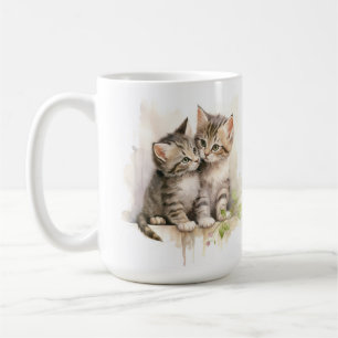  WATERVERF FLUFFY TABBY KITTENS KOFFIEMOK