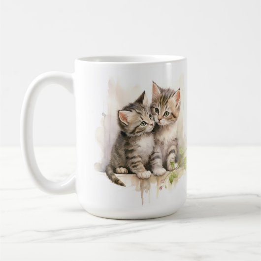 WATERVERF FLUFFY TABBY KITTENS KOFFIEMOK (Links)