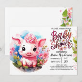 Waterverf fluistert Boerderij Baby shower Kaart (Voorkant / Achterkant)