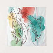 Waterverf fluistert wandkleed (Voorkant (horizontaal))