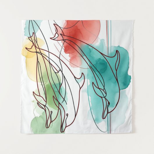 Waterverf fluistert wandkleed (Voorkant (horizontaal))