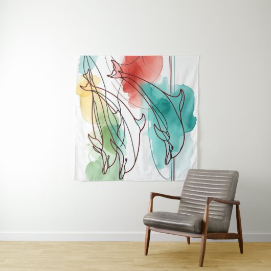 Waterverf fluistert wandkleed (In Situ (horizontaal))