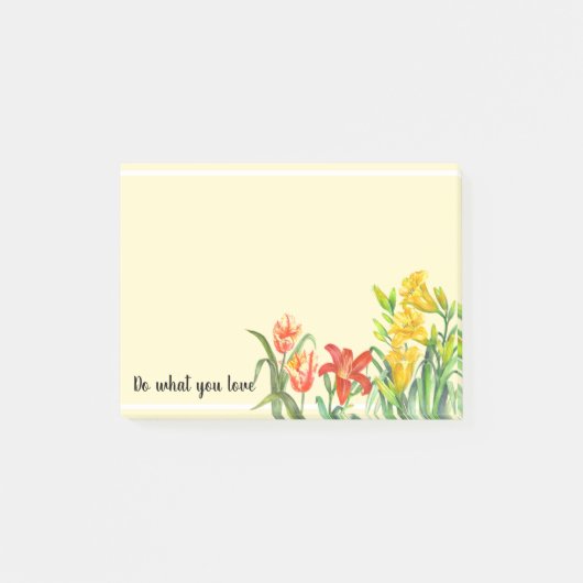 Waterverf fluitende lentevloeren Florentieel ontwe Post-it® Notes (Voorkant)