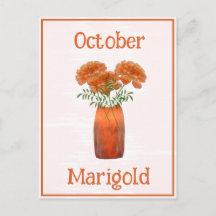 Waterverf Fluweelbloem Oktober Verjaardag