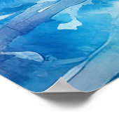 Waterverf Fly Fishing Poster - Geviste kunst (Hoek)