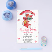 Waterverf Flyer-kerstfeest uitnodiging Flyer (Enkel)