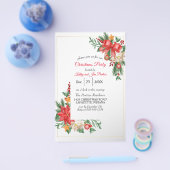 Waterverf Flyer-kerstfeest uitnodiging Flyer (Enkel)