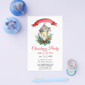 Waterverf Flyer-kerstfeest uitnodiging Flyer (Enkel)