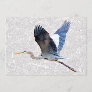 Waterverf Flying Blue Heron Kaart
