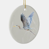 Waterverf Flying Blue Heron Keramisch Ornament (Rechts)