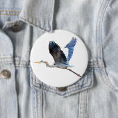 Waterverf Flying Blue Heron Ronde Button 4,0 Cm (In situ)