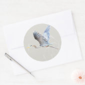 Waterverf Flying Blue Heron Ronde Sticker (Envelop)