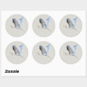 Waterverf Flying Blue Heron Ronde Sticker (Vel)