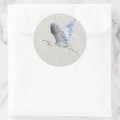 Waterverf Flying Blue Heron Ronde Sticker (Tas)