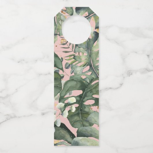 Waterverf foliage 30e verjaardag decor flessenhanger (Achterkant)