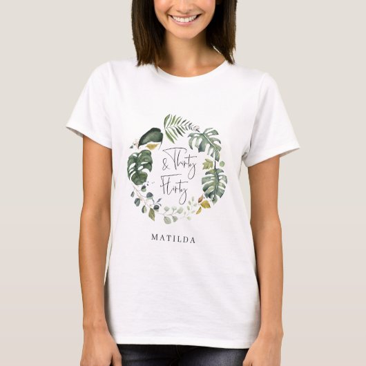 Waterverf foliage 30e verjaardag en 30e verjaardag t-shirt (Voorkant)