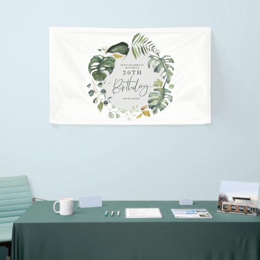 Waterverf foliage 30e verjaardag spandoek (Beurs)