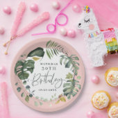 Waterverf foliage 30e verjaardagsfeest papieren bordje (Feest)