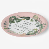 Waterverf foliage 30e verjaardagsfeest papieren bordje (Gekanteld)