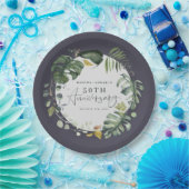 Waterverf foliage 50e bruiloft papieren bordje (Feest)