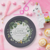 Waterverf foliage 50e bruiloft papieren bordje (Feest)