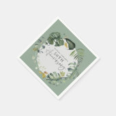 Waterverf foliage 50e bruiloft servet (Hoek)