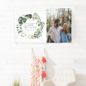 Waterverf foliage 50e bruiloft spandoek (Insitu)