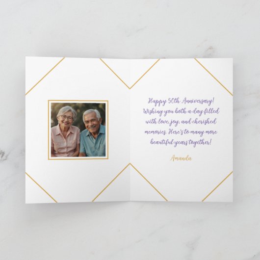 Waterverf Foliage 50ste bruiloft Jubileum Kaart (Binnen)