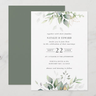Waterverf foliage botanical greenery bruiloft