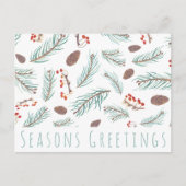 Waterverf Foliage Botanische CUSTOM Christmas Briefkaart (Voorkant)