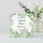 Waterverf Foliage bruiloft douche Kaart (Staand voorkant)