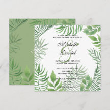 Waterverf Foliage bruiloft douche