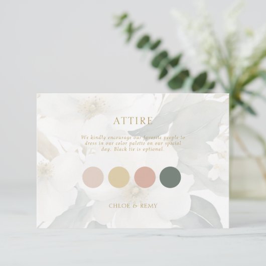 Waterverf Foliage bruiloft pastel kleding Kaart (Staand voorkant)