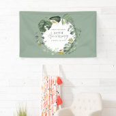 Waterverf foliage bruiloft spandoek (Insitu)