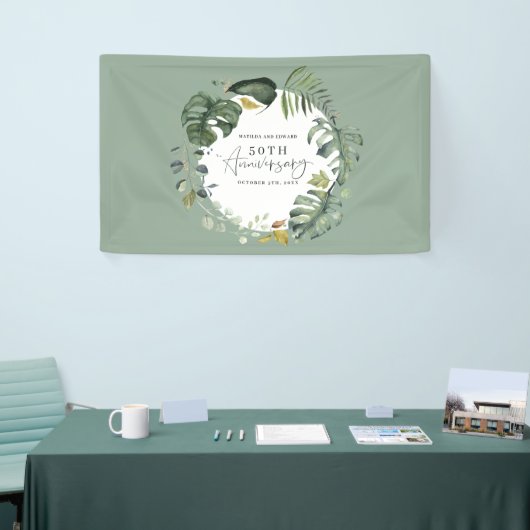 Waterverf foliage bruiloft spandoek (Beurs)